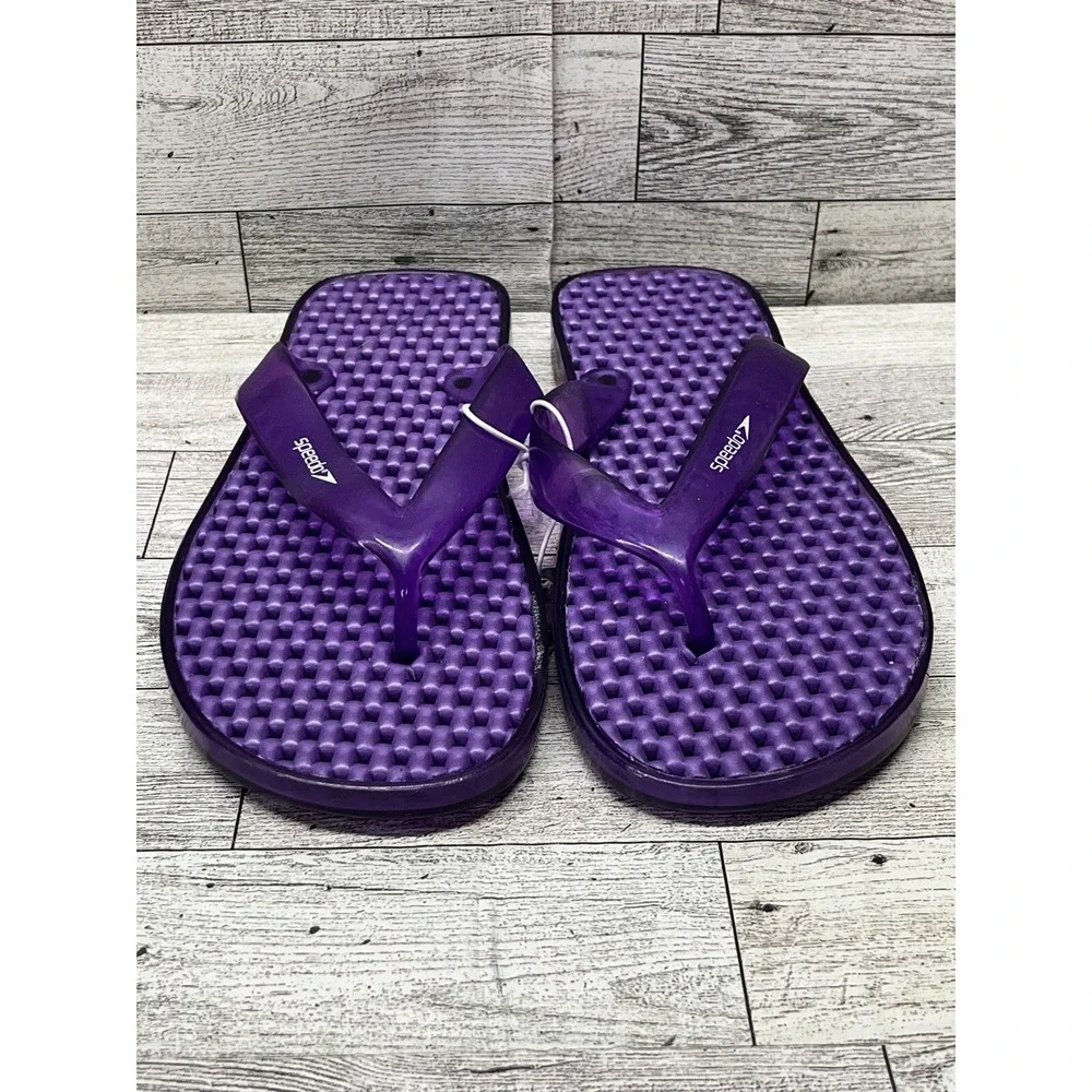 Girls SPEEDO Flip Flops Size M (7-8 Kids) Purple‎ Sport Sandals Shoes Beach